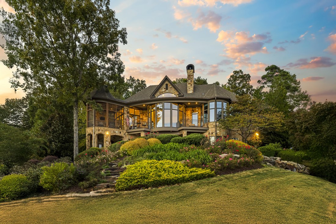 Sunset from the lower lawn