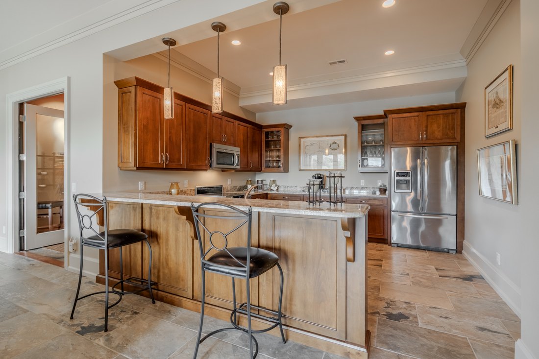 The terrace level's second kitchen