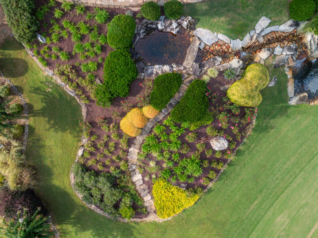 The garden from directly above